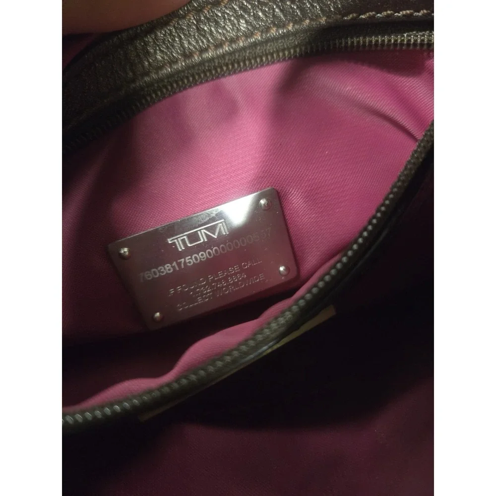 Goku Tumi Accessory Pouch Monogram Logo Plate Canvas Black